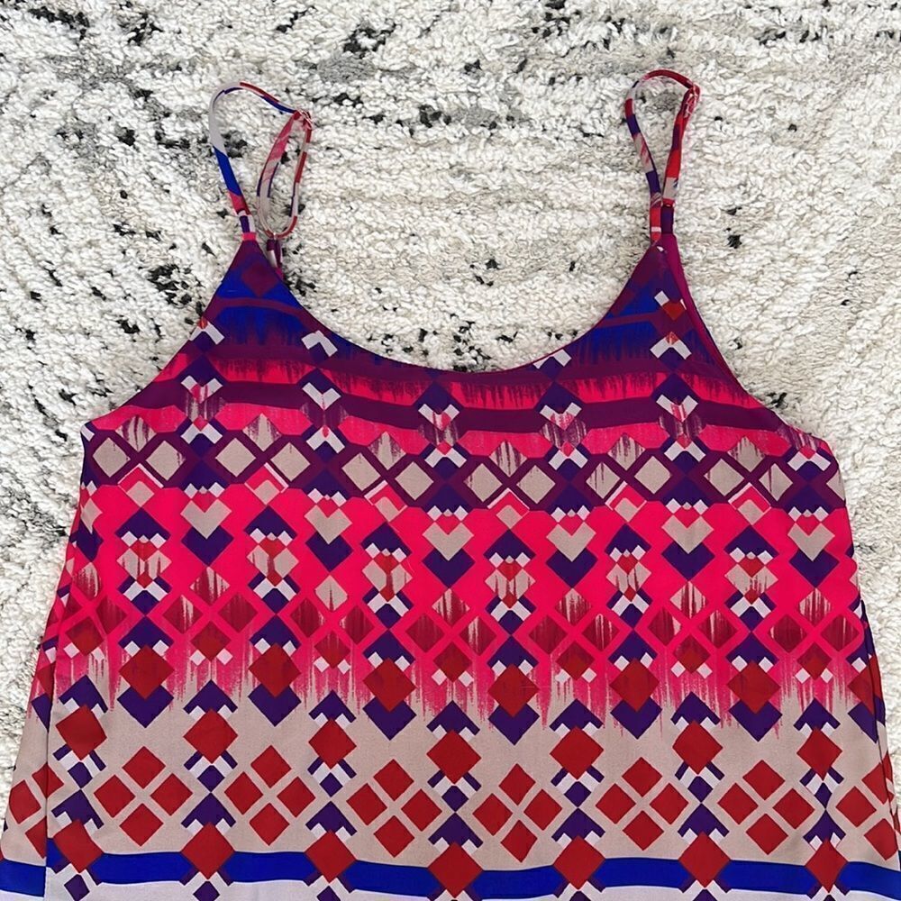 AztecāpatternāPinkĀ PurpleāBlueāTanāRedāDress - Picture 2 of 5